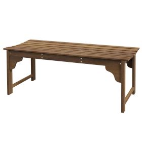 Outsunny Garden Bench Wooden Slatted Curved Seat Design Teak Front Porch Seating