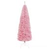 HOMCOM 7ft Artificial Christmas Tree, Holiday Xmas Pencil Tree Decoration with Automatic Open for Home Party, Pink