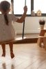 Wooden Swing with Black Cotton Rope for 3+