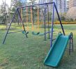 A-Frame Metal Swing Set w/ Slide (Blue, Green, Orange)