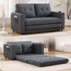 {VIDEO Provided}3-in-1 Upholstered Futon Sofa Convertible Sofa bed,Foldable Tufted Loveseat with Pull Out Sleeper Couch Bed