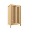 Bathroom Bamboo Storage Cabinet, Freestanding Floor Cabinet with Door and Shelf for Bathroom, Living Room, Bedroom, Hallway, Kitchen