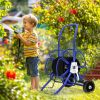 Outsunny Garden Hose Reel Cart, Portable Water Hose Cart Hold Up to 98' of 5/8" Hose (Hose Not Included), Blue