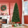 HOMCOM 7ft Artificial Slim Christmas Tree with Realistic Branches & 865 Tips, for Home Party Holiday Decoration, Green