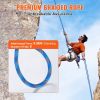 VEVOR 10.2mm Dynamic Climbing Rope, 50M(164ft) Outdoor Rock Climbing Rope 25KN Breaking Tension, Fiber Rope with Steel Snap Hooks for Escape