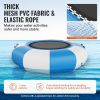 VEVOR Inflatable Water Bouncer, 6.5ft Recreational Water Trampoline, Portable Bounce Swim Platform with 3-Step Ladder & Electric Air Pump