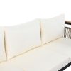 4 Pieces Outdoor Sectional Sofa Set 5-person Patio Seating Group with Cushions and a Coffee Table for Patios, Gardens, or Balcony, Beige