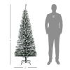 HOMCOM 6ft Artificial Snow Flocked Christmas Tree with Foldable Steel Stand Home Indoor Decoration Green