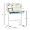 Qaba Kids Study Desk Set, Height Adjustable Table & Chair with Tilt Desktop, Drawer & Storage, for Homework & Arts, Blue