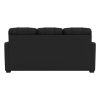 Silver Sofa with Handheld System Logo