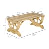 Outsunny Garden Bench 2-Person Outdoor Wagon Wheel Porch Bench Natural for Backyard Patio