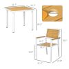 Outsunny 5-Piece Patio Dining Set Yellow Aluminum Outdoor Furniture with HDPE Materials Umbrella Hole for Garden