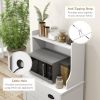 HOMCOM Microwave Cabinet with Storage Drawer, Double Door Cabinet and Adjustable Shelf, Buffet with Hutch and Cable Hole, Storage Cabinet for Kitchen