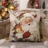 Christmas Pillow Covers 18x18 inch Set of 4 Santa Claus Reindeer Decorative Vintage Throw Pillow Covers Winter Retro Farmhouse Decoration for Home Cou