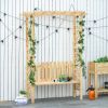 Outsunny Garden Bench Arch Pergola Natural Fir Wood Protective Varnish 2 Person Ergonomic Design