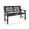 Outsunny Black Timber Tranquility: 43.25" Wooden Garden Bench for Peaceful Outdoors