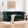 VIVALUX 59.44" Chesterfield Velvet Loveseat Sofa,2-Person Rolled Arm Dutch Plush Upholstered Sofa Couch with Tufted Button for Living Room, Bedroom