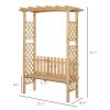 Outsunny Garden Bench Arch Pergola Natural Fir Wood Protective Varnish 2 Person Ergonomic Design