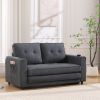 {VIDEO Provided}3-in-1 Upholstered Futon Sofa Convertible Sofa bed,Foldable Tufted Loveseat with Pull Out Sleeper Couch Bed