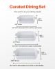 Ceramic Baking Dish 3 Pieces Rectangular Bakeware Set Deep for Baking White