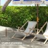 6.2' Beach Umbrella for Travel, Vent, Ruffles, Carry Bag, Portable Outdoor Umbrella for Garden, Blue Stripe