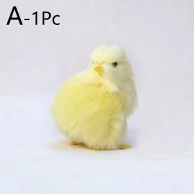 1pc Simulated Little Chick Figurine Lifelike Chicken Figurines Animal Figurine Realistic Chicken Photography Props Easter Supplies Easter Toy (Style: 01)