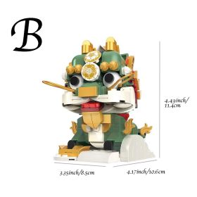 1pc Building Blocks Ornament; Chinese New Year Gifts; Doll Ornaments To Attract Blessings And Wealth 4.61"��3.86"��3.07" (Quantity: 1pc, Style: B)