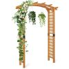 7/7.5 Feet Garden Arch Wooden Arbor Outdoor Wood Trellis for Climbing Plants