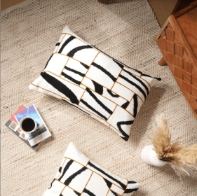 Cotton Slub Pillow With Tufted Embroidery (Option: 1pc)