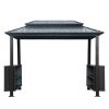 6x10FT Hardtop Grill Gazebo, Outdoor BBQ Gazebo with Double Galvanized Steel Roof