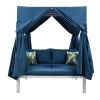 U_Style Outdoor Patio Sunbed with Curtains, High Comfort, Suitable for Multiple Scenarios