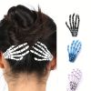 Halloween Skeleton Claw Hair Clip Gothic Punk Rock Barrettes Skull Hand Hair Accessories For Halloween Party Cosplay Wear