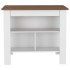Austin 2 Piece Kitchen Set, Upper Wall Cabinet + Kitchen Island , White /Walnut