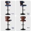 Bar Stools Set of 2 Seat Adjustable Height 25.2-33.8IN - Bentwood Swivel Barstools with Back & Footrest - PU Leather Upholstered Bar Chair for Bar